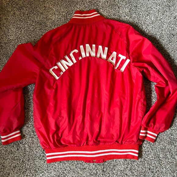 Rare VTG PYRAMID Cincinnati Reds MLB Baseball Full Zip Jacket 70s 80s Red - Picture 6 of 7